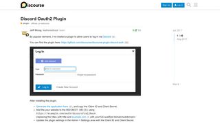 
                            9. Discord Oauth2 Plugin - plugin - Discourse Meta