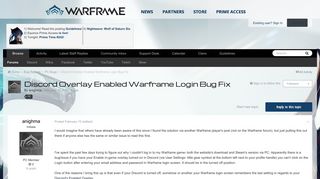 
                            12. Discord Overlay Enabled Warframe Login Bug Fix - PC Bugs ...