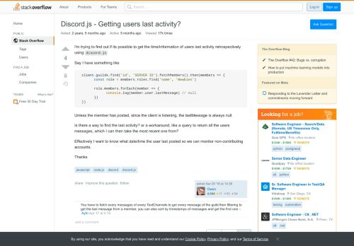 
                            4. Discord.js - Getting users last activity? - Stack Overflow