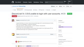 
                            2. Discord.net Vr. 0.9.6 unable to login with user accounts. · Issue #439 ...