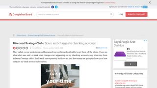 
                            8. Discount Savings Club - Scam and charges to checking account ...
