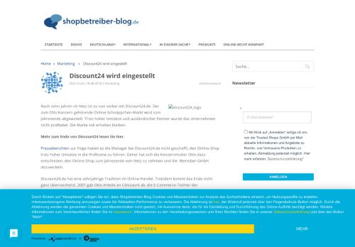 
                            3. Discount24 wird eingestellt - Shopbetreiber-Blog