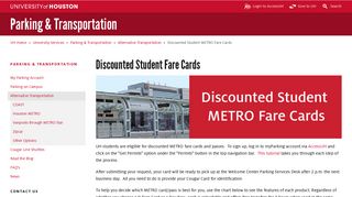 
                            11. Discounted Student Fare Cards - University of Houston