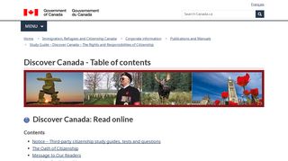 
                            12. Discover Canada - Table of contents - Canada.ca