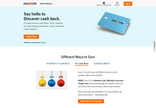 
                            8. Discover Cash Back Rewards Summary | Discover