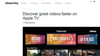 
                            3. Discover great videos faster on Apple TV on Vimeo