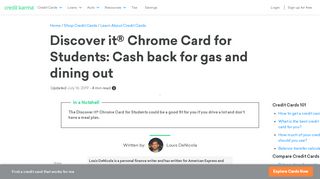 
                            13. Discover it Chrome Card for Students review: Cash back for gas and ...