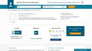 
                            12. Discovery Benefits, Inc. | Better Business Bureau® Profile