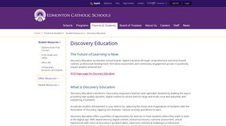 
                            13. Discovery Education - Edmonton Catholic Schools