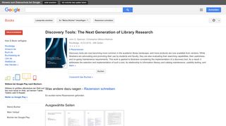 
                            10. Discovery Tools: The Next Generation of Library Research - Google Books-Ergebnisseite