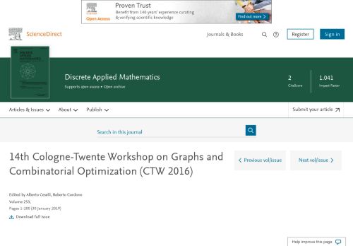 
                            3. Discrete Applied Mathematics | 14th Cologne-Twente Workshop on ...