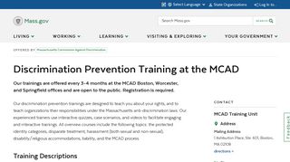 
                            11. Discrimination Prevention Training at the MCAD | Mass.gov