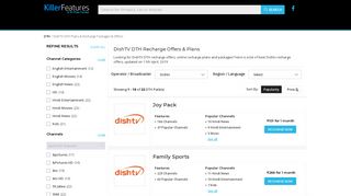 
                            10. Dish TV DTH Recharge Offers, Plans & Packages List on 25th ...
