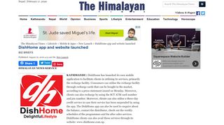 
                            4. DishHome app and website launched - The Himalayan Times