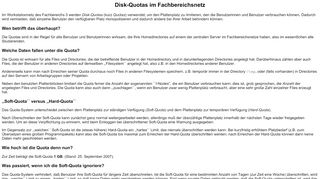 
                            9. Disk-Quotas im Fachbereichsnetz - informatik.uni-bremen.de