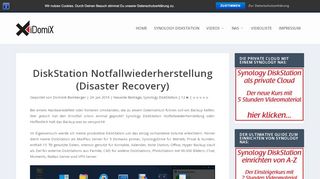 
                            12. DiskStation Notfallwiederherstellung (Disaster Recovery) - iDomiX