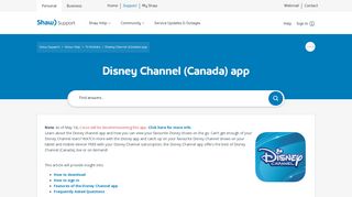 
                            11. Disney Channel (Canada) app | Shaw Support