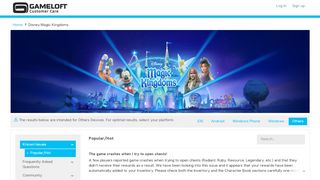 
                            6. Disney Magic Kingdoms - Customer Care