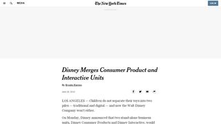 
                            10. Disney Merges Consumer Product and Interactive Units - The New ...