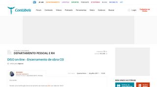 
                            6. DISO on-line - Encerramento de obra CEI - Portal Contábeis