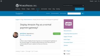 
                            5. Display Amazon Pay as a normal payment gateway? | WordPress.org