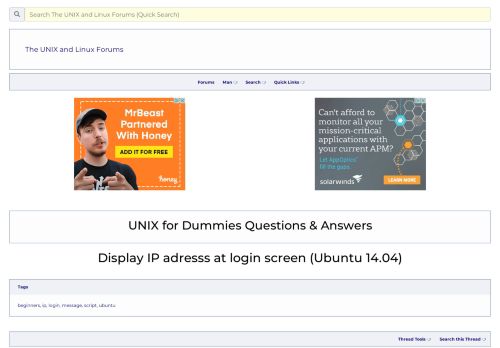 
                            3. Display IP adresss at login screen (Ubuntu 14.04) - Unix.com