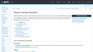 
                            4. Display manager (Español) - ArchWiki