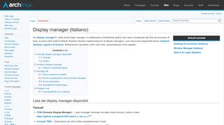 
                            3. Display manager (Italiano) - ArchWiki