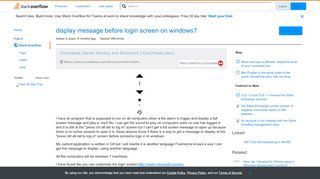 
                            10. display message before login screen on windows? - Stack Overflow