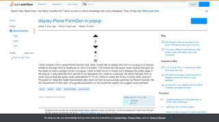 
                            10. display Plone FormGen in popup - Stack Overflow