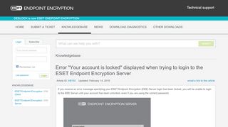 
                            6. displayed when trying to login to the ESET Endpoint ...