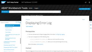 
                            2. Displaying Error Log - SAP Documentation - SAP Help Portal