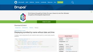 
                            13. Displaying sumitted by name without date and time [#1402096] - Drupal