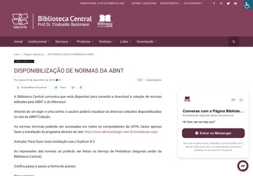 
                            8. DISPONIBILIZAÇÃO DE NORMAS DA ABNT | Biblioteca Central UFPA