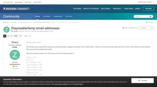 
                            13. Disposable/temp email addresses - Community Administration Tips ...