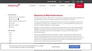
                            8. Disposal of Web Performance - NCC Group