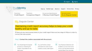 
                            8. Dispute Center - TransUnion Credit Monitoring - TrueIdentity