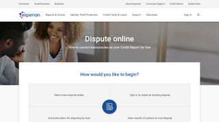 
                            2. Dispute Credit Report Information at Experian.com