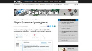 
                            10. Disqus - Kommentar-System gehackt - PC-WELT