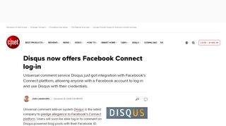 
                            13. Disqus now offers Facebook Connect log-in - CNET