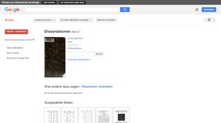 
                            7. Dissertationen - Google Books-Ergebnisseite