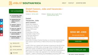 
                            11. Distell Careers, Jobs and Vacancies - 14 Positions - Jobs in South Africa