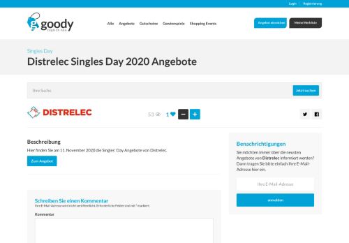 
                            11. Distrelec Singles Day Angebote - Singles Day - goody.ch