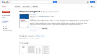 
                            6. Distributionsmanagement: Das Management der Absatzkanäle - Google Books-Ergebnisseite