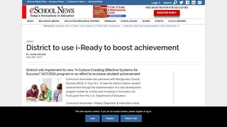 
                            10. District to use i-Ready to boost achievement | eSchool News