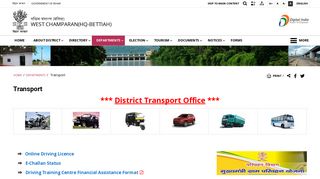 
                            10. District Transport Office | Official Website of West Champaran