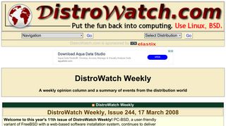 
                            8. DistroWatch Weekly - DistroWatch.com: Put the fun back into ...