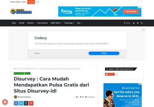 
                            8. Disurvey : Cara Mudah Mendapatkan Pulsa Gratis dari Situs Disurvey ...