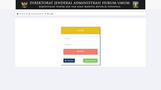 
                            2. DITJEN AHU ONLINE - Login - Pewarganegaraan