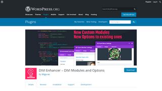 
                            4. DIVI Enhancer – DIVI Modules and Options | WordPress.org